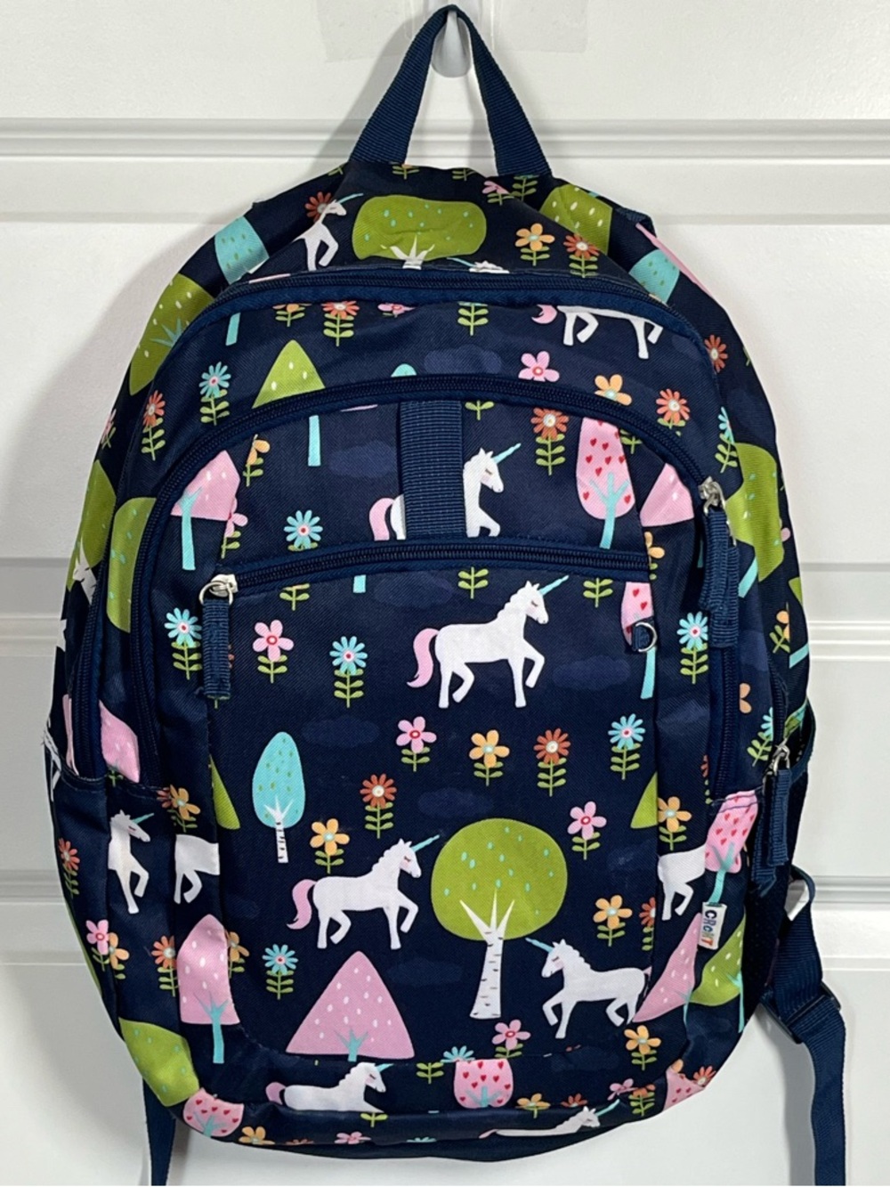 Unicorn Backpack Girls School Bag Floral Navy Cute Travel Kids